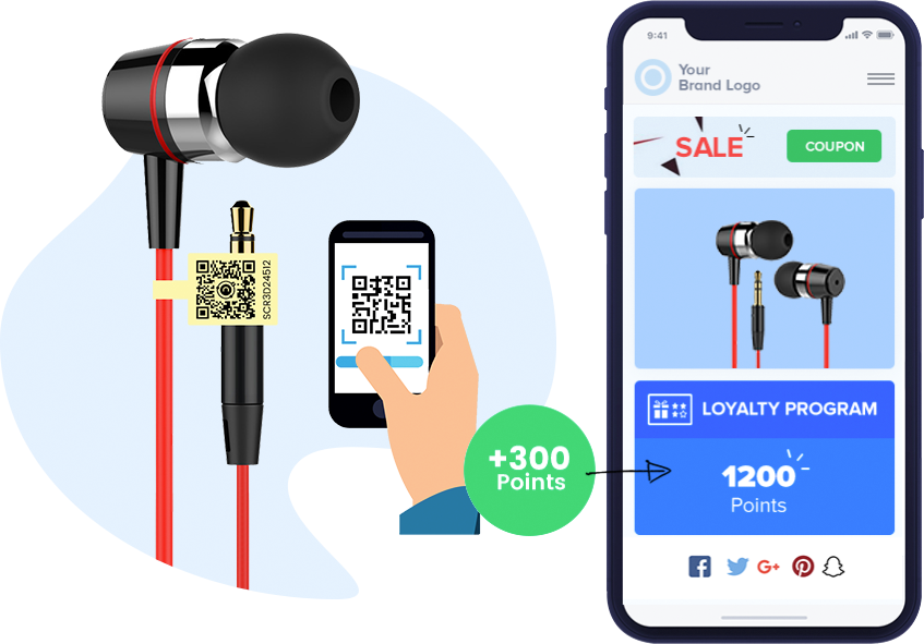 Scan product tag to earn loyalty points
