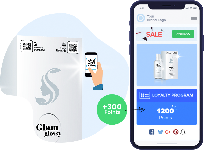 Customers earn loyalty points on the scan of protected tag