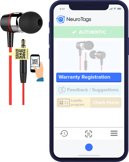 Scan product tag for warranty registration