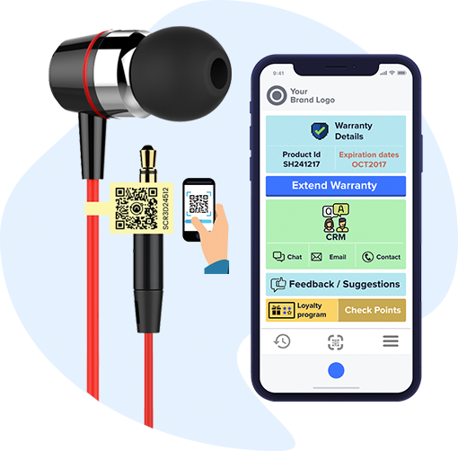 Scan product tag to register/claim Warranty and Customer Support